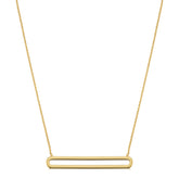 14K Yellow Gold Oval Bar Pendant Necklace, 18" fine designer jewelry for men and women